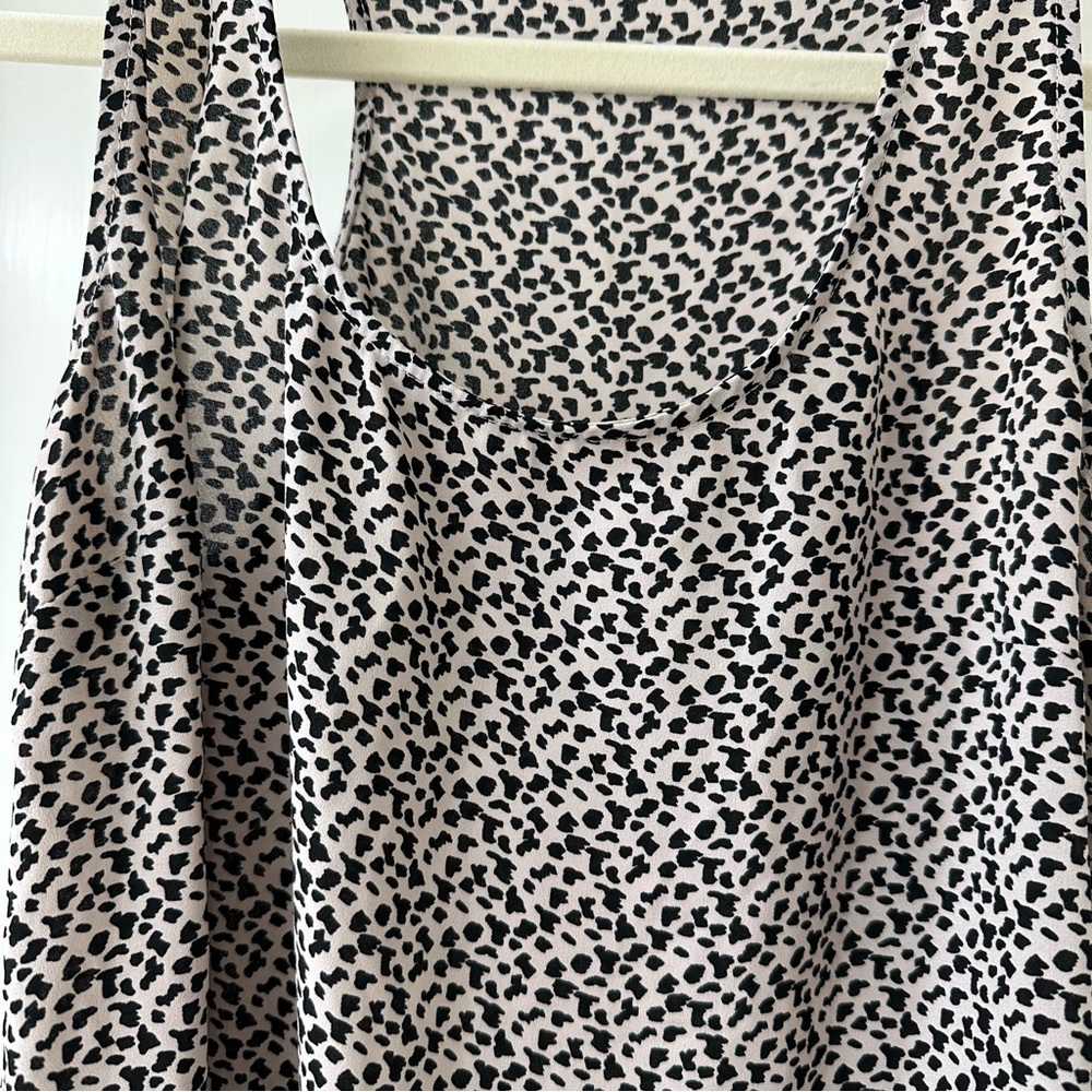 CAbi Black and White Leopard Print Racerback Tank Top, Size S - Picture 3 of 9